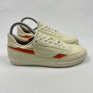 Oliver Cabell GAT Sneakers Mens 6 Womens 8 Cream Orange Italian Leather Low Top